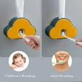 thumbnail image 5 of Automatic Toothpaste Dispenser for Bathroom - Hands-Free Toothpaste Squeezer with 2 Output Modes (Adult/Child), Holds Toothbrushes - White/Gray/Blue/Yellow - 6.3x3.94x2.56in - Plastic Wall Mount, 5 of 6
