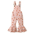 thumbnail image 1 of Toddler Girls Valentine's Day Jumpsuit Sleeveless Heart Print Flare Pants One Piece Long Romper, 1 of 9