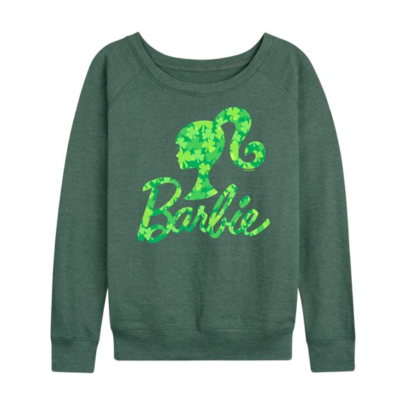 Barbie - Shamrock Pattern Logo - Women's Lightweight French Terry Long Sleeve Shirt