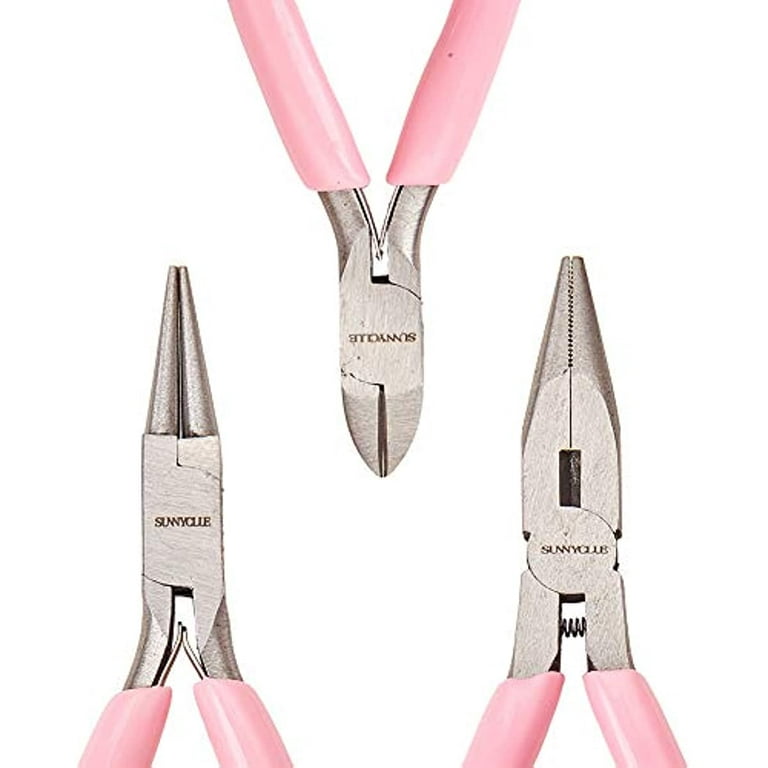 3pcs Jewelry Pliers Tool Set Professional Precision Pliers for DIY Jewelry Making - Side Cutting Pliers Long Chain Nose Pliers with Cutter Round Nose