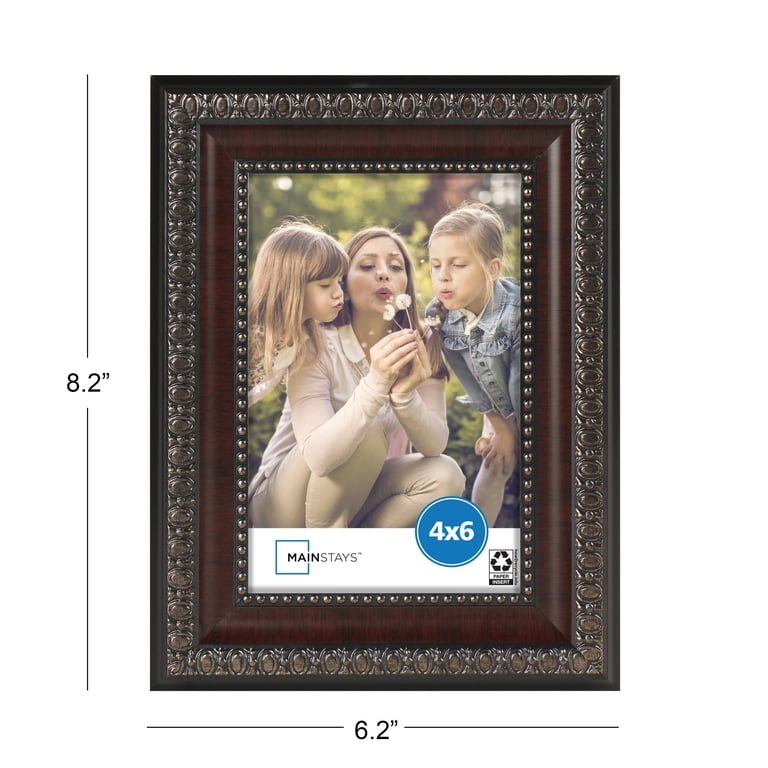 Mainstays Mahogany 4x6 Picture Frame, Decorative Wall or Tabletop