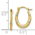 thumbnail image 2 of 14k Yellow Gold Oval Heart Hoop Earrings Love, 2 of 6