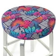 thumbnail image 6 of Cauagu Tropical Leaves Print Round Stool Covers,Seat Cushion for Round Bar Stool Chair Seat Cover for Bar Round Chair Fits for 12/13/14in Bar Stool Cushion, 6 of 7