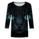 thumbnail image 4 of ICHUANYI Clearance Women's Fashion Easter Printed Loose T-shirt Mid-length 3/4 Sleeves Blouse Round Neck Casual Tops(Black, XXL) ICHUANYI WER2023080906575, 4 of 5
