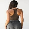 thumbnail image 4 of LYMAYTER‌ Women's Ribbed Scoop Neck Tank Tops Low Cut Sleeveless Casual Stretch Basic Summer Tee‌ XS-XL, 4 of 10