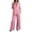 Pink, variant on Tqcoqu Women's Contrast Trim Blazer 2 Piece Suit Set,Notched Lapel Long Sleeve Jacket with Wide Leg Pants Business Outfit,Beige Women's S-XXXL