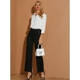 thumbnail image 2 of Pantalones Largos Allegra K de pierna Ancha Trabajo cintura Alta Negro M, 2 of 6