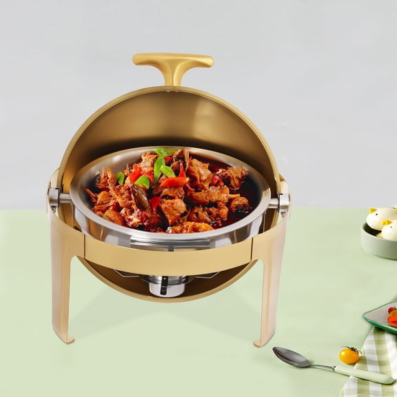 Commercial Gold Chafing Dish 9Qt/9L Buffet Warmer with Fuel Holder