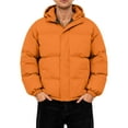 thumbnail image 3 of Men's Oversized Casual Down Jacket with Long Sleeves and Hood for Layering, Winter Comfort, and Holiday Outings,Orange,M, 3 of 9