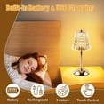 thumbnail image 5 of Walchoice Cordless Crystal Table Lamp, 2500mAh Rechargeable Touch Lamp, 3 Colors Dimmable LED Desk Lamp, Portable Night Light for Bedroom Living Room Restaurant Kitchen, Gold, 5 of 7