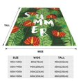 thumbnail image 3 of Honeii Palm Leaves And Tropical Flowers Print Fleece Blanket - Throw Blanket for Bed, Sofa, Couch, Camping, and Travel , Microplush Ultra Soft Warm Blanket-60"x50", 3 of 7