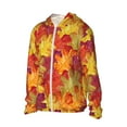 thumbnail image 2 of Kll Autumn Leaves Print Men'S Women’s Upf 50+ Sun Protection Outdoor Hoodie Jacket Long Sleeve Fishing Hiking Performance Shirt- Small, 2 of 8