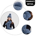 thumbnail image 3 of 1 juego de gorro, bufanda y guantes, gorro de lana de punto de tres piezas, gorro cálido para mujer, 3 of 5