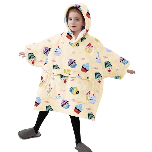 Sudadera con capucha NOUKOW para niños de 6 a 10 años, franela sherpa
