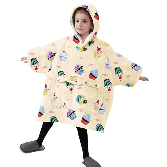 Sudadera con capucha NOUKOW para niños de 6 a 10 años, franela sherpa