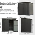 thumbnail image 5 of mteryoing 5'x3' Outdoor Storage Shed With Leak Proof Roof 16 Air Vents Key Lock Galvanized Steel Garden Shed For Lawn Backyard Patio, 5 of 5