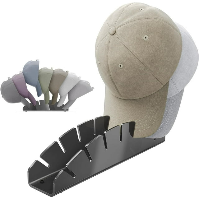 yeacher Stylish Acrylic Hat Organizer - Compact, Durable, and Versatile Cap Display Stand for Baseball Caps, Sunglasses, and Accessories - Black, 1 Piece