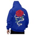 thumbnail image 3 of CONFREE Mens Hoodies Rose Prints Hoodies For Men Graphic Long Sleeve Casual Pullover Hooded Sweatshirts With Pockets, 3 of 8