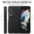 thumbnail image 2 of Dteck Cover Samsung Galaxy Z Fold 3, Luxury Protective Ultra-Thin Leather Lichee Pattern Shockproof Glossy Design Back Phone Cover For Samsung Galaxy Z Fold 3, Black, 2 of 6