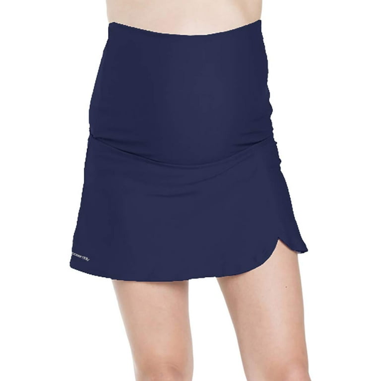 Oceanlily High Waist Over The Belly Maternity Swimwear Swim Skirt-Swim  Brief Attached Navy XXL