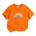 thumbnail image 3 of Odeerbi Toddler Boys Girls Summer Cotton Shirt Kids Unisex Orange Shirt Round Neck Short Sleeve T-shirt Cotton Top Orange 2-3 Years, 3 of 4
