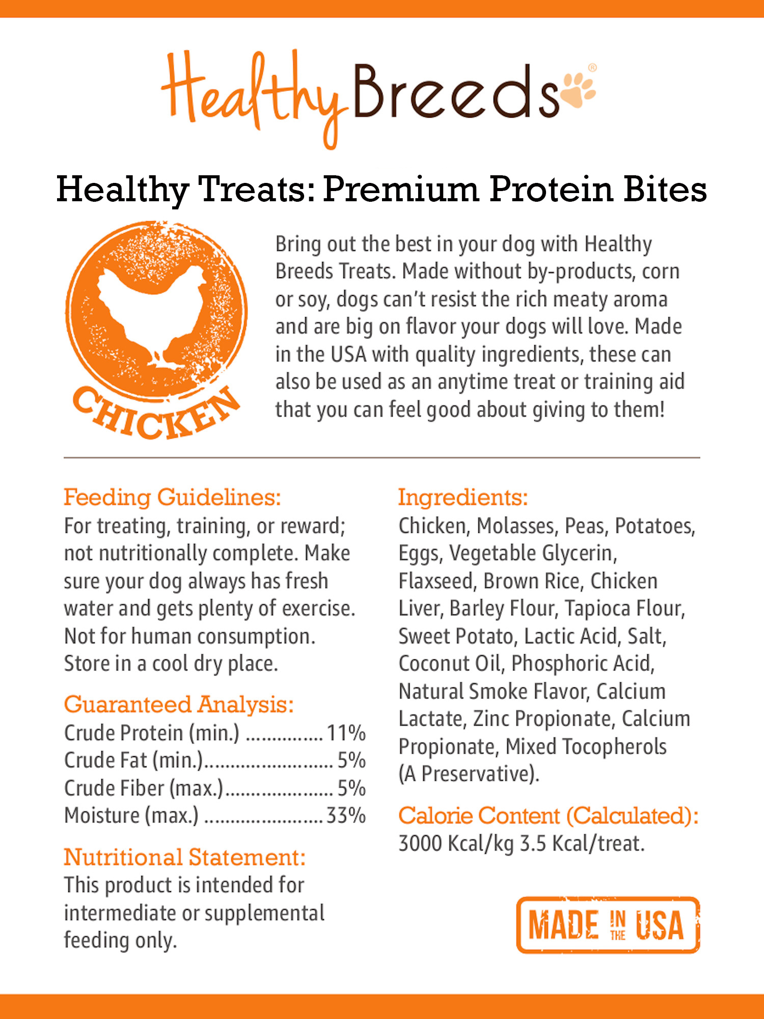 Healthy Breeds German Shorthaired Pointer Healthy Treats Premium Protein Bites Chicken Dog Treats 10 oz