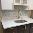 thumbnail image 6 of The Tile Life Eterna Hex 1" x 1" Oro Blanco Shiny Glass Hexagon Mosaic Wall Tile, 1 Sheet, 6 of 9