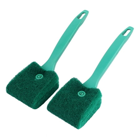 - Unique Bargains 2pcs Green Aquarium Algae Glass Double Sides Sponge Clean Brush Scrubber Cleaner