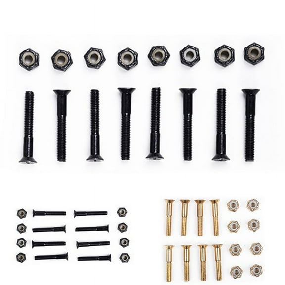 The Real Color Of The Item May Be Slnt Screws Nuts Carbon Steel Screws Bolts Four-Wheeled Skateboard Longboard Accessories Parts Black M5×25Mm