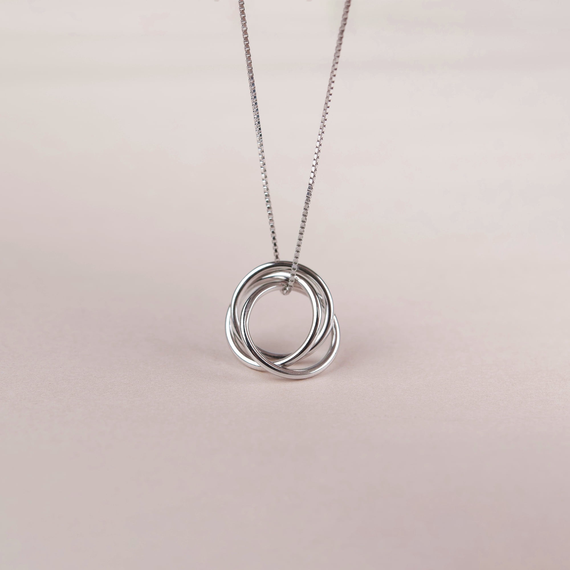 Anavia 30th Birthday Gift for Wife from Husband, 925 Sterling Silver Three Rings Necklace for Her Birthday Gifts