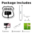 thumbnail image 3 of Please Do Not Block Mailbox 12 inch X 12 inch Shield Shaped Rust-Free Aluminum Metal Sign with Aluminum Mounting Stake Weather Resistant Made in the USA, 3 of 8