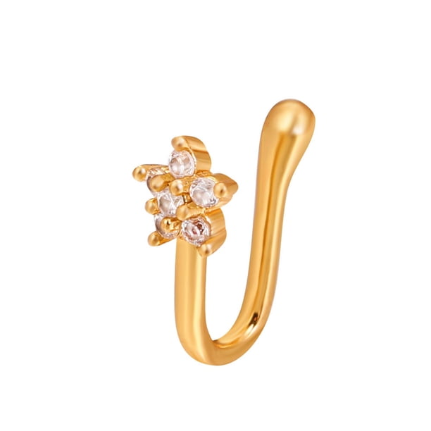 Anillo de nariz falsa en forma de U Diamante tachonado Mariposa Nariz Clavo Sin agujero Nariz Clip Piercing Joyería Wmkox8yi sjalhkljlk5391