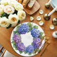 thumbnail image 2 of Round Placemats Blue Purple Hydrangea Wreath 15 inch Set of 6 Table Mats for Dining Table Watercolor Flower Heat Resistant Non-Slip Kitchen & Home Decorative Place Mat Set, 2 of 8