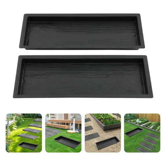 Walk Path Concrete Molds 2 Pcs Walk Path Maker Paver Molds Wooden Board Concrete Molds for Walkways for Patio Lawn Garden