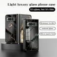 thumbnail image 2 of Allytech Marble Case for Google Pixel Fold 2023, Tempered Glass Back Cover Anti-Scratch Shockproof Protective Bumper Case Cover for Google Pixel Fold - Green White, 2 of 6