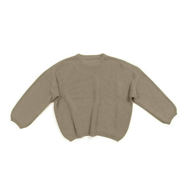 Chandail Tricoté pour Bébé Fille, Blouse Chandail, Chandail Molletonné Chaud à Col Rond, Manches Longues, Hauts pour Nourrisson et Tout-Petit
