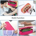 thumbnail image 7 of TEQUAN Large Capacity Pencil Case, American Football Sunbursts Pattern Pencil Pouch 2 Compartments Pencil Bag (Pink), 7 of 7