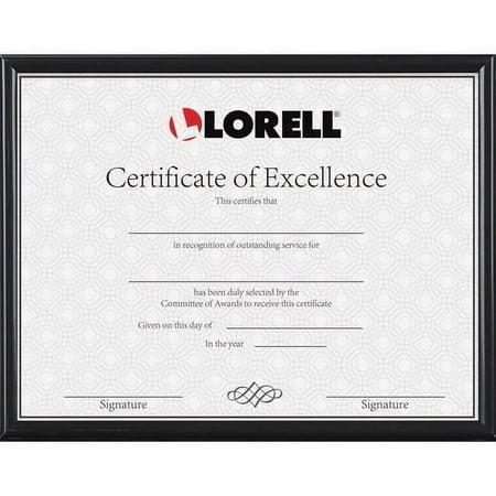 UPC: 0035255492157 | Lorell Certificate Frame 8.50  x 11  Frame Size – Rectangle – Desktop – Horizontal  Vertical – 1 Each – Black