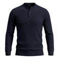thumbnail image 7 of MiYuan Mens Quarter Zip Shirts Casual Winter Fall Knit Textured Long Sleeve Shirt Beach Vacation Stretchy Golf Shirts, 7 of 7