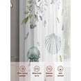 thumbnail image 6 of Jellyfish Starfish Shells Sheer Curtains 63 Inch Long 2 Panels, Green Leaf Summer Ocean Light Filtering Rod Pocket Curtains, Sheer Voile Drapes for Living Room Bedroom, 52"x63", 6 of 8