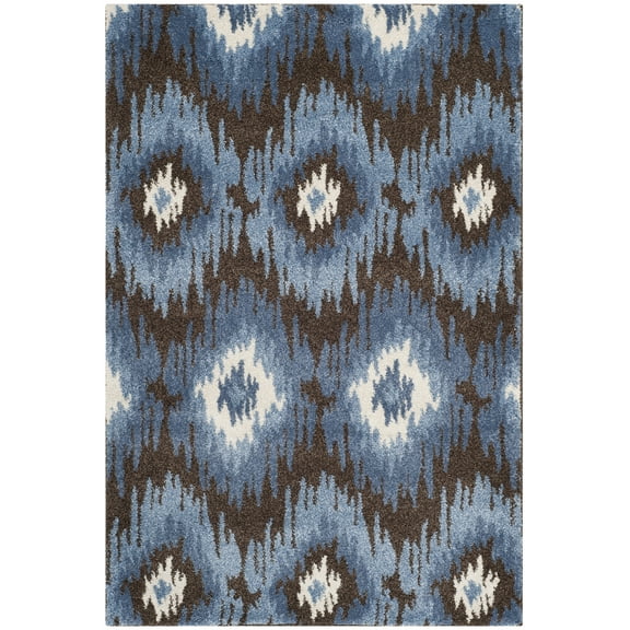SAFAVIEH Retro Allen Abstract Area Rug, Dark Brown/Blue, 4' x 6'
