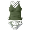 thumbnail image 3 of Zylarhe Swimming Suit for Girls,Girls Swimsuit Two Piece Floral Print Swimwear for Girls Girls Swimsuits Teen Girls' Swimwear Size 11-12 Years Green, 3 of 3