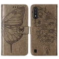 thumbnail image 3 of Galaxy A01 Wallet Case, Embossed Butterfly PU Leather Credit Card Holder Slots Full Body Protection Kickstand Flip Folio Shockproof TPU Phone Cover for Samsung Galaxy A01,Gray, 3 of 7