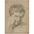 thumbnail image 3 of Bernard Picart 11x14 Black Modern Framed Museum Art Print Titled - Bust of Young Man Resting Chin on Hand (C. 1720), 3 of 5