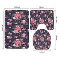 thumbnail image 3 of Pioneer Flower Floral Print Pattern Bathroom Rugs Sets 3 Piece,Toilet Cover Set,Absorbent Non Slip Bathroom Mats Sets with U-Shaped Contour Rug Toilet Rug Set, 3 of 5