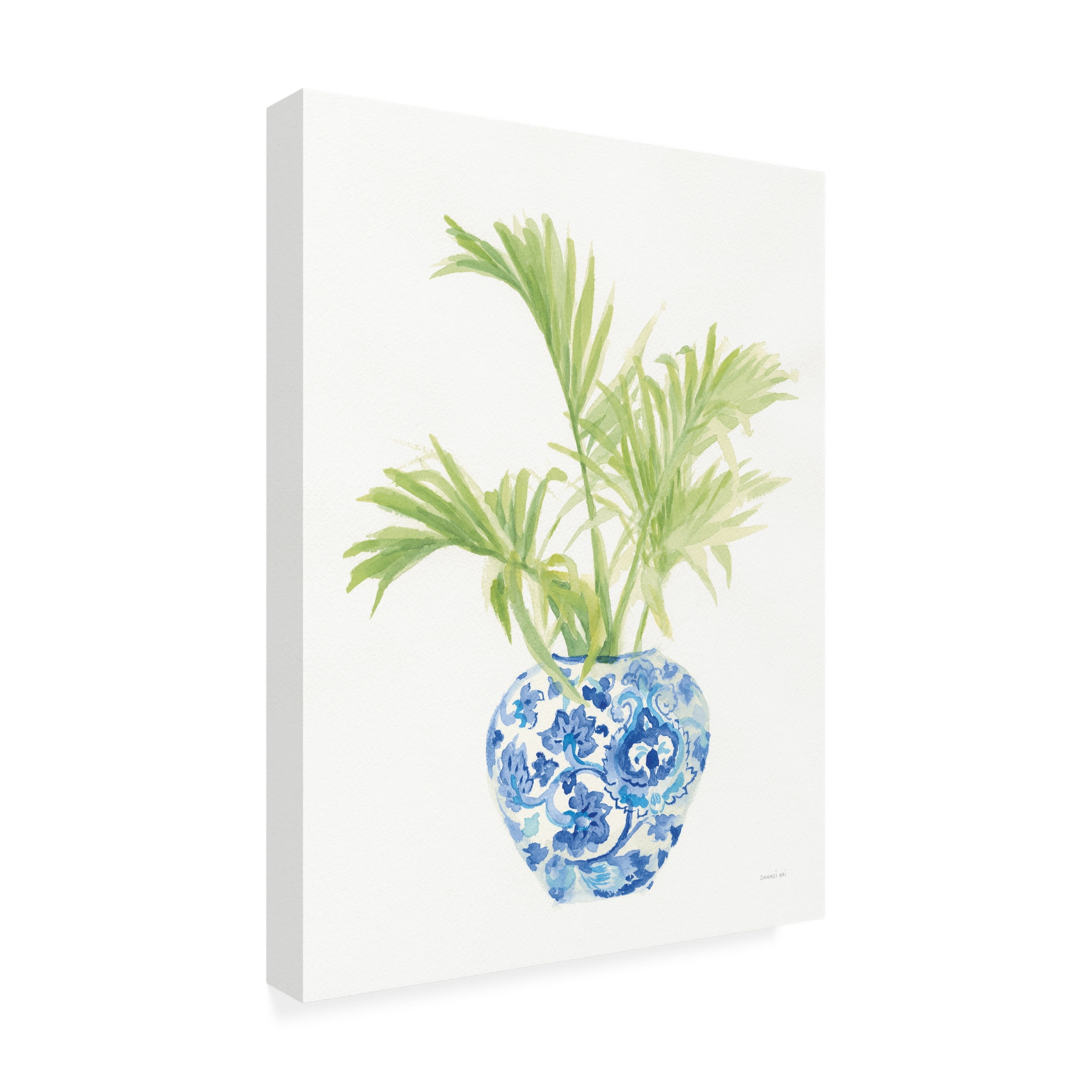 Trademark Fine Art 'Palm Chinoiserie White II' Canvas Art by Danhui Nai