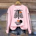 thumbnail image 2 of Ydojg Sweater Tops For Women Skull Print Casual Tops Crewneck Long Sleeve Pullover Fall Winter Womens Outfit Light Pink Xl, 2 of 3