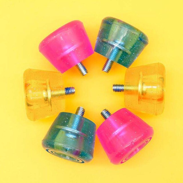thinsony 2x Inline Skates Roller Brakes Block Non-Slip Safety Stopper Pink