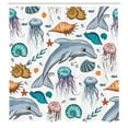 thumbnail image 2 of Ambesonne Nautical Blue Shower Curtain, Dolphin and Jellyfish, 69"Wx84"L, Multicolor, 2 of 4
