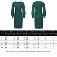 thumbnail image 2 of Vestido midi ajustado con cuello redondo, estilo sexy, traje diario informal para mujer Kuymtek Verde T L para Mujer, 2 of 9